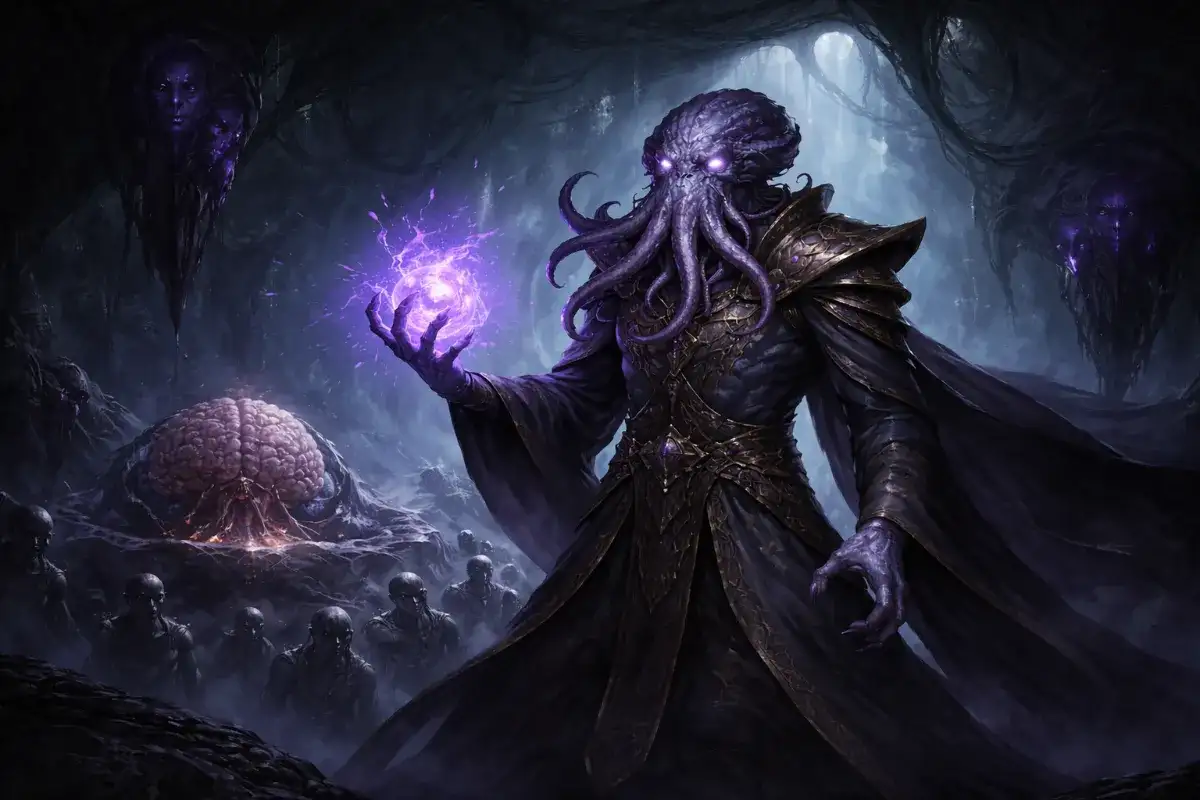 un ilithide dans une caverne