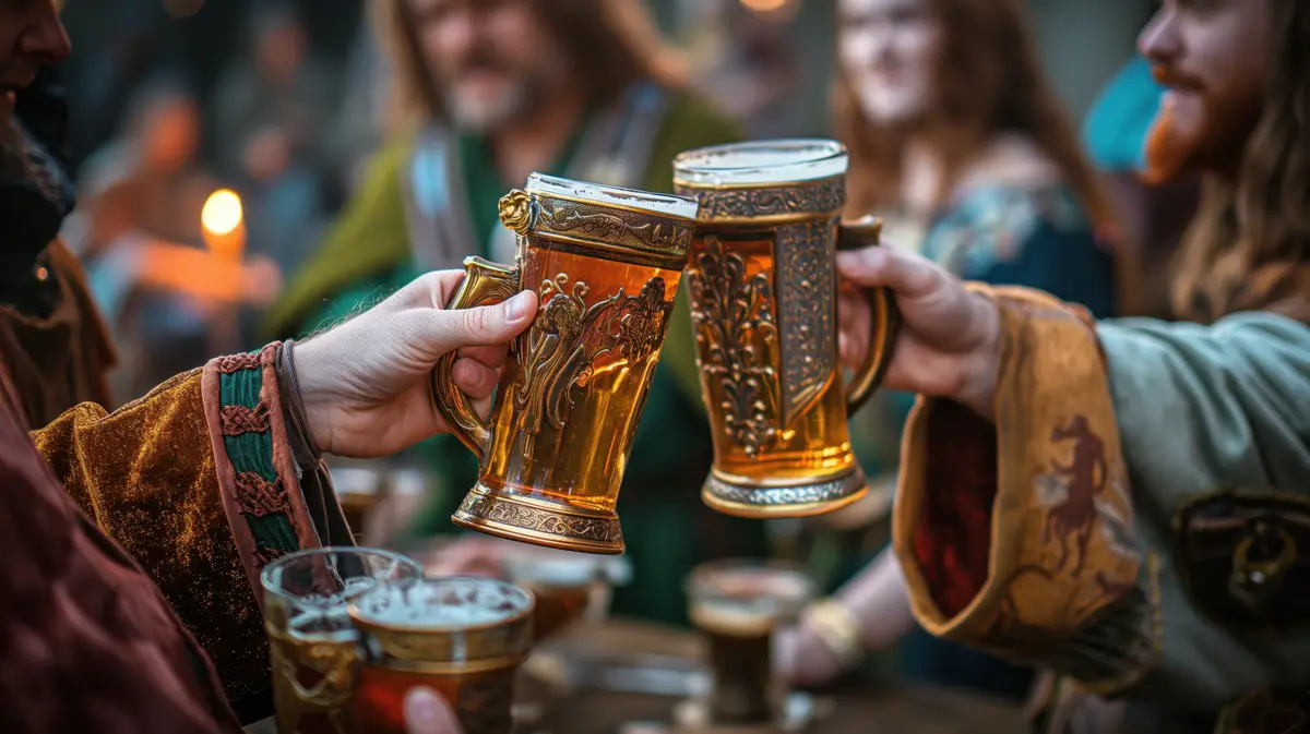 des amis entrechoc leur chope dans une taverne