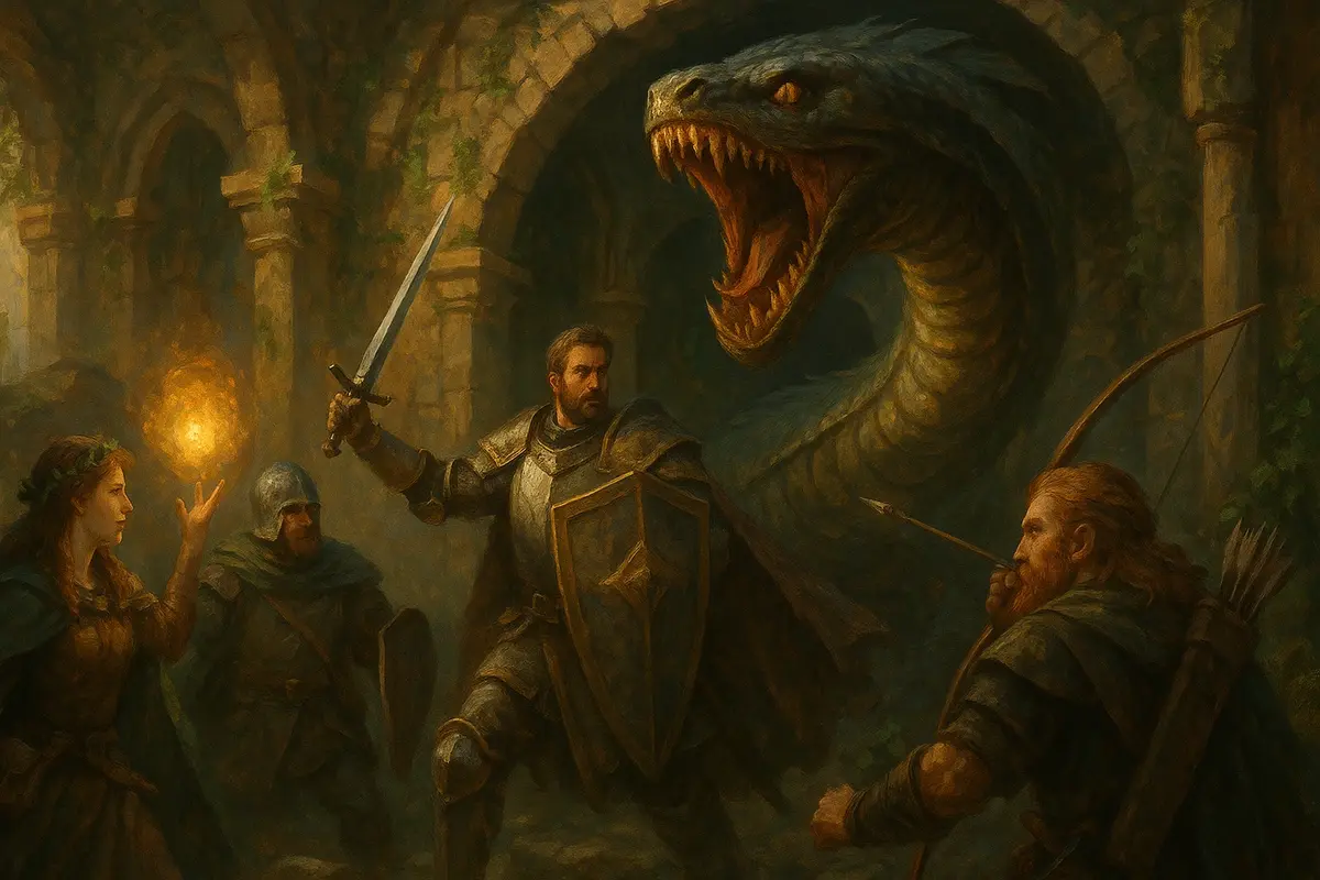 aventuriers devant un dragon